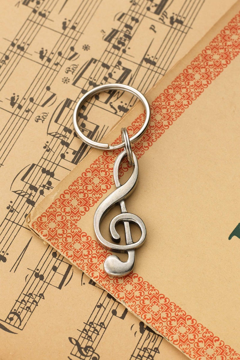 DANFORTH â€“ Music Note Keyring, 2â€ â€“ G Clef - Lanyard, Bag & Backpack Keychains For Men, Women, Teens â€“ Marching Band, Rock Band, Musician & DJ Charms â€“ Split Key Ring â€“ Made In USA - Image 2